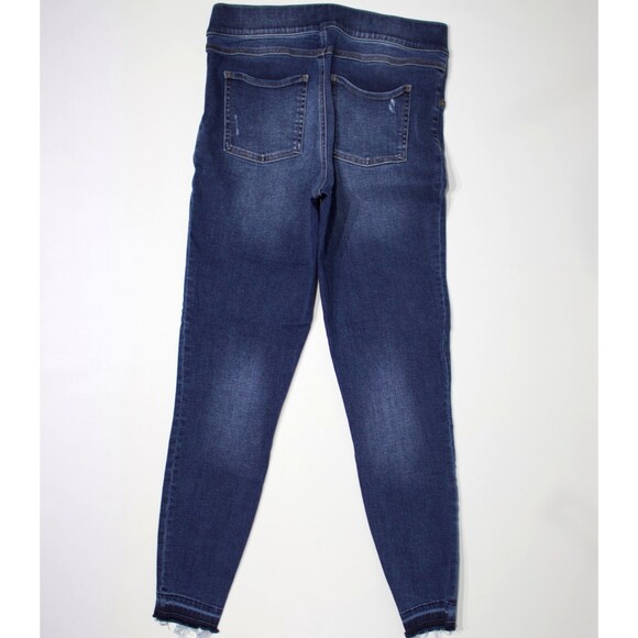 Spanx High Waist Denim Jeans Jegging Dark Wash Stretch Raw Hem Women Size M (J4) - Picture 2 of 11